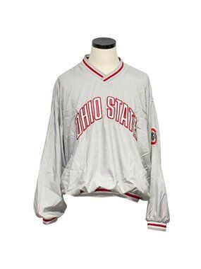 Ohio State Buckeyes 90s Vesi Pullover Jacket Silver XL Made In Korea